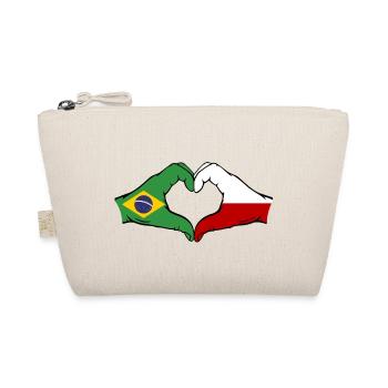 Brasilien Polen Flagge Haende Herzform - Bio-Täschchen - Natur - Vorne