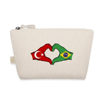 Türkei Brasilien Flagge Hände Herzform - Bio-Täschchen - Natur - Vorne
