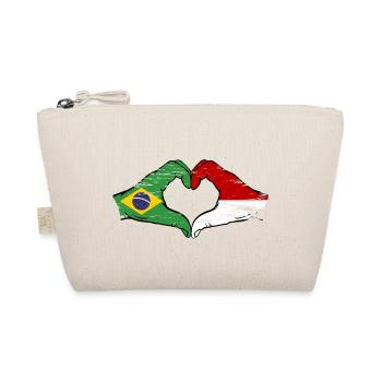 Brazil Monaco Flag Hand Shape Heart Shape Used - Organic Pouch - nature - Front