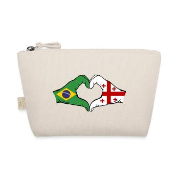 Brésil Géorgie Drapeau Mains Coeur Forme - Trousse biologique - nature - Devant