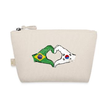 Brasilien Südkorea Hände Herzform used - Bio-Täschchen - Natur - Vorne