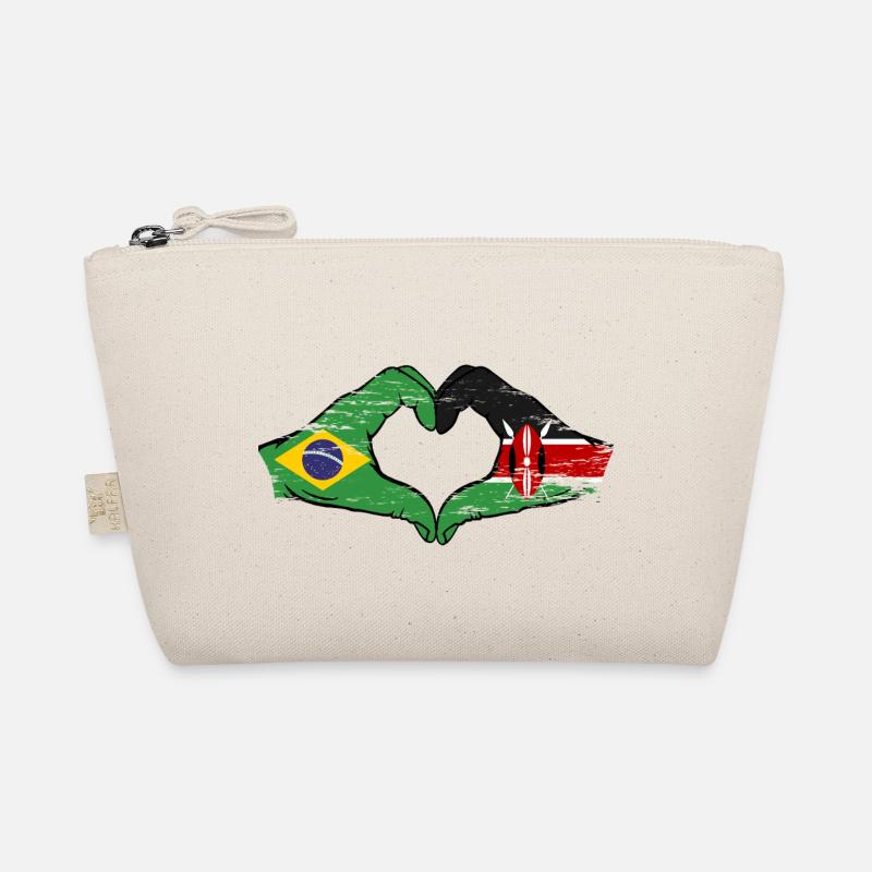 Brésil Kenya drapeau mains forme de cœur utilisé Trousse biologique