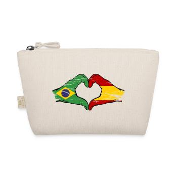 Brazil Spain Hands Heart Shape Used - Organic Pouch - nature - Front