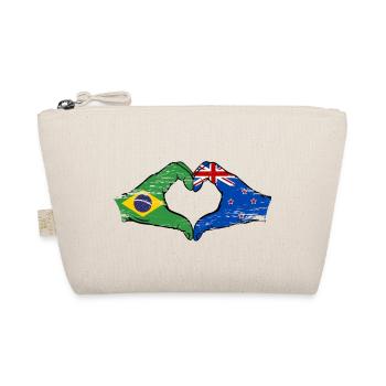 Brazil New Zealand Hands Heart Shape Used - Organic Pouch - nature - Front