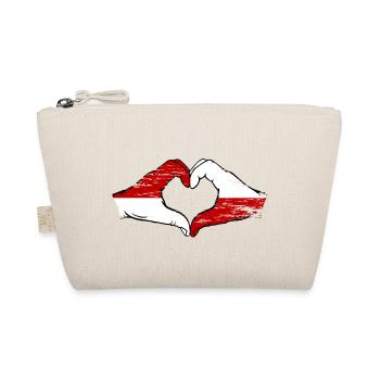 Monaco Poland Flag Hand Shape Heart Shape Used - Organic Pouch - nature - Front