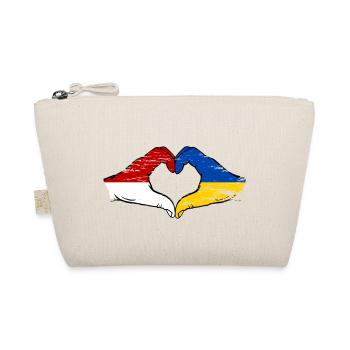 Monaco Ukraine Flag Hand Shape Heart Shape Used - Organic Pouch - nature - Front