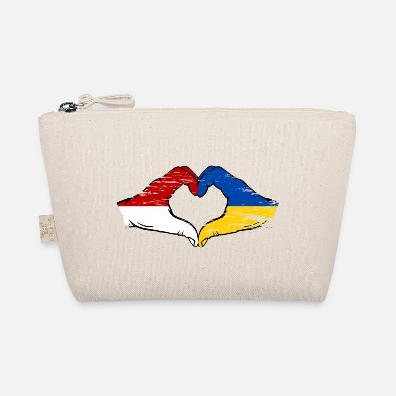 Monaco Ukraine Drapeau Forme Main Forme Coeur Utilisé Trousse biologique