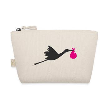 Klapperstorch Storch Mädchen rosa - Bio-Täschchen - Natur - Vorne