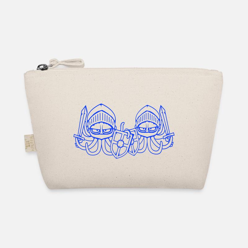 2 Octopus Knight Team Medieval Shield Sword Organic Pouch