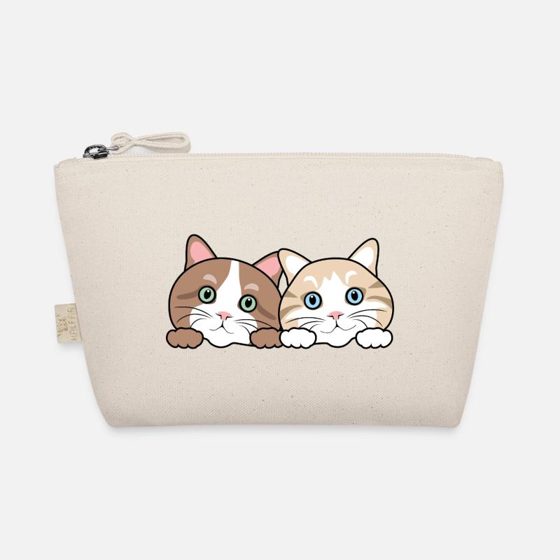Two peeking funny cats Organic Pouch