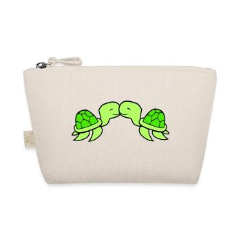 2 Tortues d’eau Couple Amoureux S’embrassant Mignon - Trousse biologique - nature - Devant