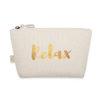 Yoga Relax Gold Handwriting Meditation Exclusive om - Organic Pouch - nature - Front