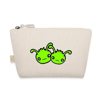 2 Raupe Alien Monster Team Freunde Paar Verliebt - Bio-Täschchen - Natur - Vorne