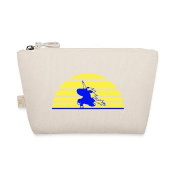 Unicorn Jumps Sun Stripe Cute Cool Silhouette - Organic Pouch - nature - Front