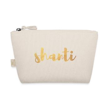 Shanti Gold Tranquility Yoga Peace om Namaste Buddhism - Organic Pouch - nature - Front