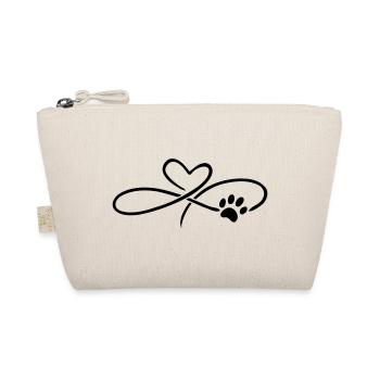 Coeur infini avec patte chat chien - Trousse biologique - nature - Devant