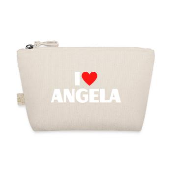 I love Angela Rotes Herz Romantischer Name Fan - Bio-Täschchen - Natur - Vorne