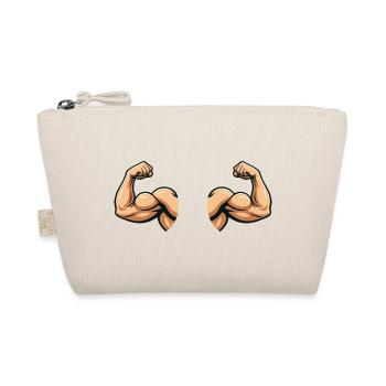 Doppelarm Muskeldesign - Bio-Täschchen - Natur - Vorne