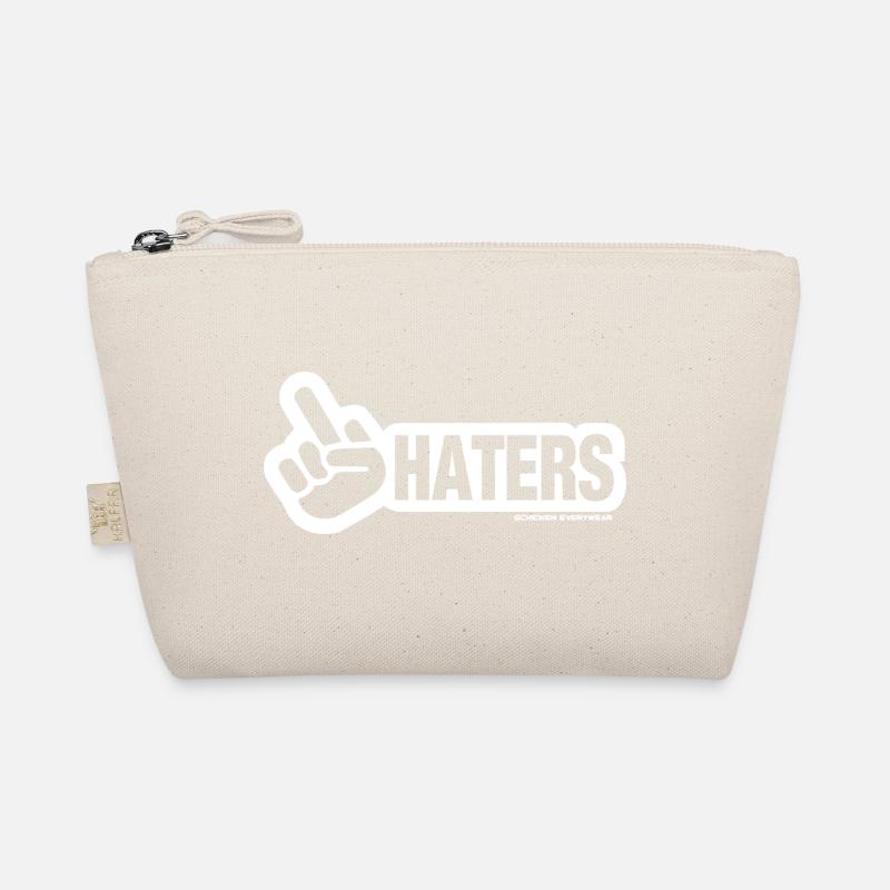 Haters Peace Sign Design - Organic Pouch - nature