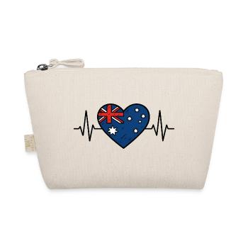 Australia Heartbeat Line Flag Love Travel Design - Organic Pouch - nature - Front