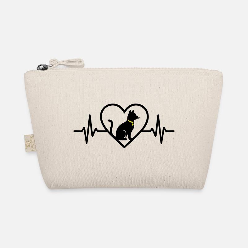 Katze Herz Silhouette Süß Pet Lover Geschenk Bio-Täschchen
