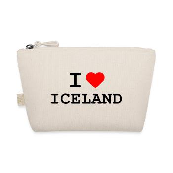 Ich liebe Island - I love Iceland - Organic Pouch - nature - Front