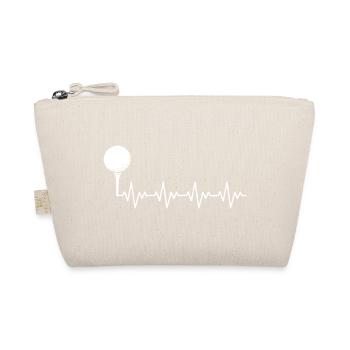 Golf Golfer Golf Ball ECG Heartbeat Heart Rate - Organic Pouch - nature - Front