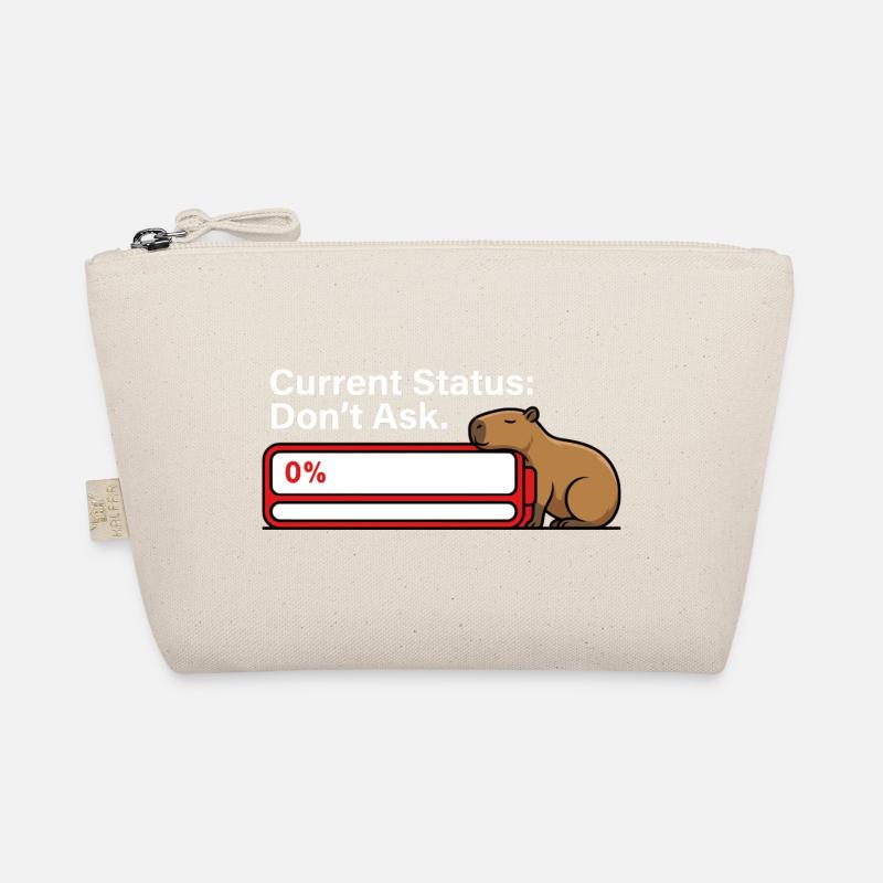 Capybara müde Batterie leerer Humor Bio-Täschchen
