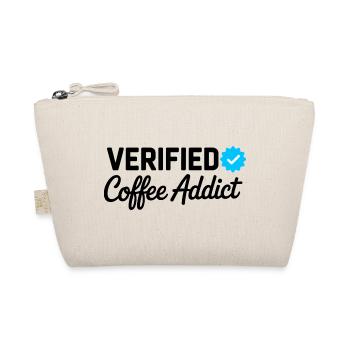 Badge vérifié de Coffee Addict Funny Caffeine Lover - Trousse biologique - nature - Devant