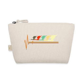 Retro Scuba Diving Heartbeat Pulse Vintage Diver - Organic Pouch - nature - Front