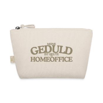  Meine Geduld ist heute im Homeoffice Retro - Bio-Täschchen - Natur - Vorne