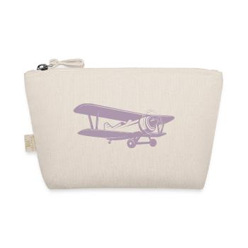 Biplane Pilot Retro Minimalist - Organic Pouch - nature - Front