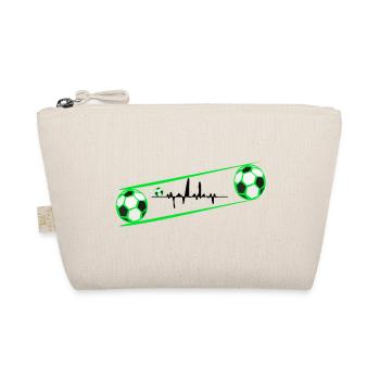Herz Fußball PulsLinie - Bio-Täschchen - Natur - Vorne