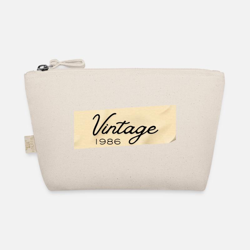 Vintage 1986 Script on Wood Organic Pouch