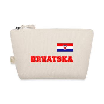 Kroatien Trikot Look – HRVATSKA mit Fahne Flagge - Bio-Täschchen - Natur - Vorne
