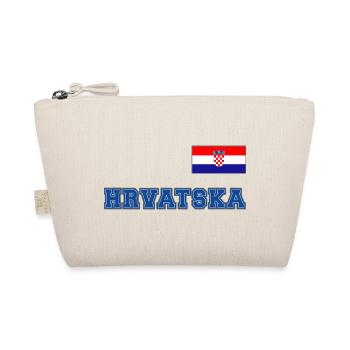 Kroatien Trikot Look – HRVATSKA mit Fahne Flagge - Bio-Täschchen - Natur - Vorne