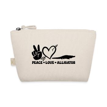 Peace Love Alligator – Design drôle de reptile - Trousse biologique - nature - Devant