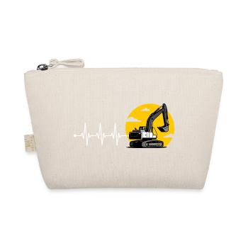 Baggerfahrer Herzschlag EKG Bagger T-Shirt - Bio-Täschchen - Natur - Vorne