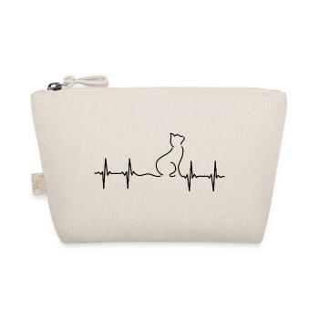 Katze EKG Herzschlag - Bio-Täschchen - Natur - Vorne