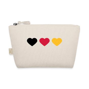 3 Hearts Germany Flag Colors Love German - Organic Pouch - nature - Front