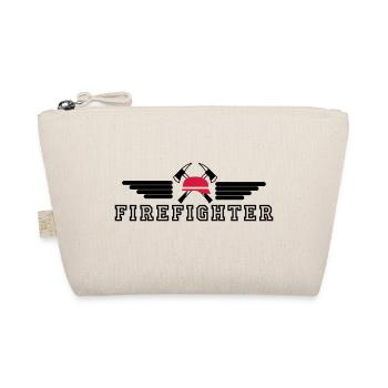 FIrefighter Logo mit Helm und Axt mit Wings - Bio-Täschchen - Natur - Vorne