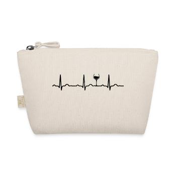 EKG HERZLINIE WEIN schwarz - Bio-Täschchen - Natur - Vorne