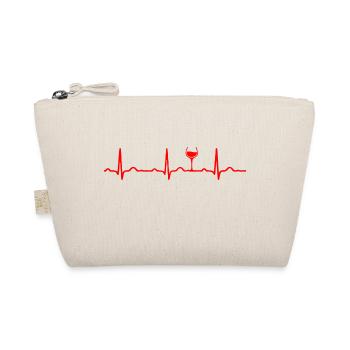 EKG HERZSCHLAG WEIN rot - Bio-Täschchen - Natur - Vorne