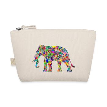 Elefant bunte Farbkleckse Geschenk Geschenkidee - Bio-Täschchen - Natur - Vorne