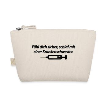 Fühl dich sicher, schlaf mit einer - Bio-Täschchen - Natur - Vorne