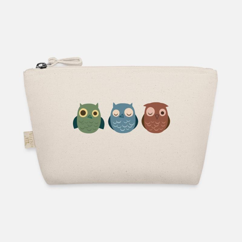 3 Eulen - Bio-Täschchen - Natur