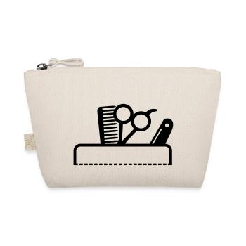 Kamm & Schere in der Tasche / barber tools in a - Bio-Täschchen - Natur - Vorne