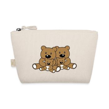 family siblings children dad mum baby cub l - Organic Pouch - nature - Front