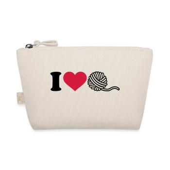 I love Knitting - Organic Pouch - nature - Front