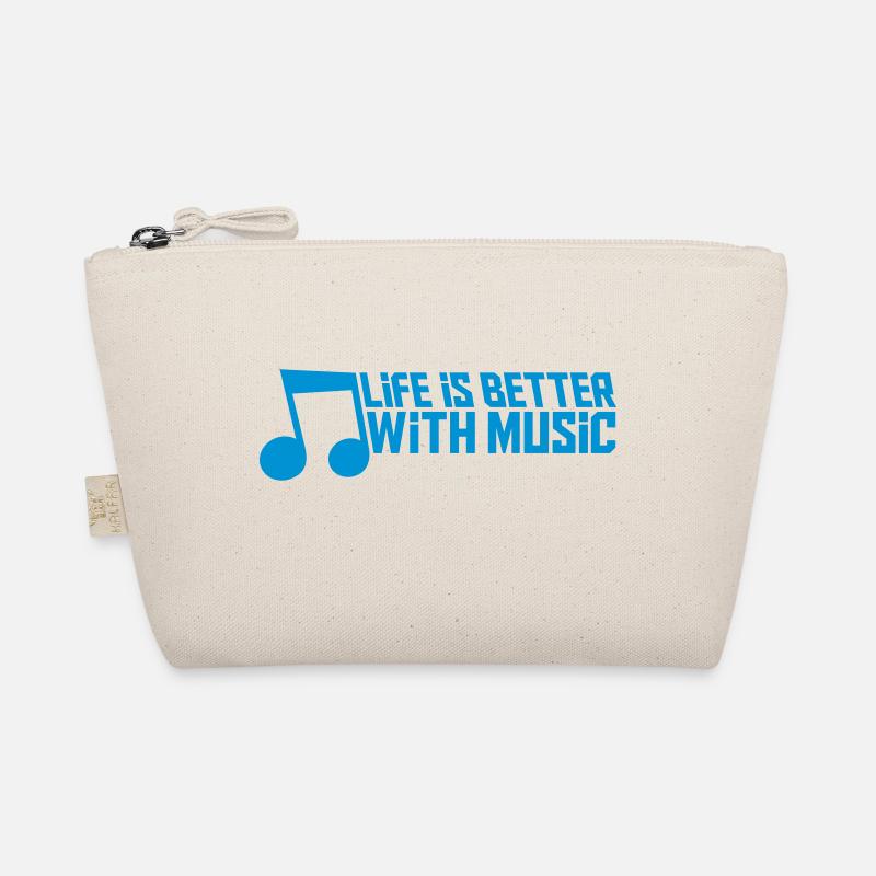 Life is Better with Music musiknote cool party log - Bio-Täschchen - Natur